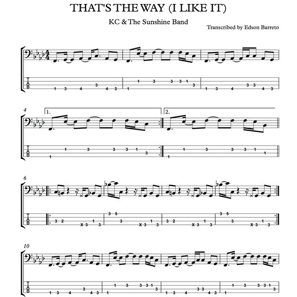 That S The Way I Like It Kc The Sunshine Band Bass Score Tab Lesson Edson Renato Vitti Barreto Learn A New Skill Images Icons Pictures Hotmart